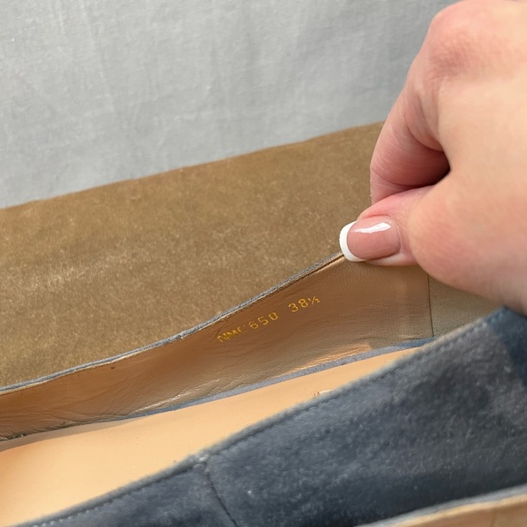 VALENTINO Garavani Suede Ankle Wrap Blue Suede Ballet Flats IT 38.5 - Picture 11 of 13